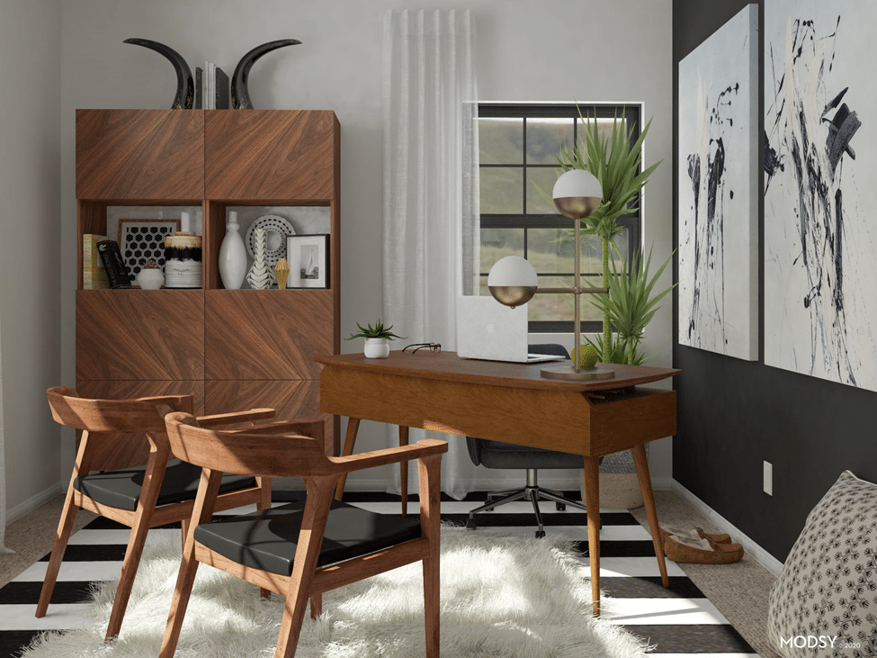 mid century mod office 