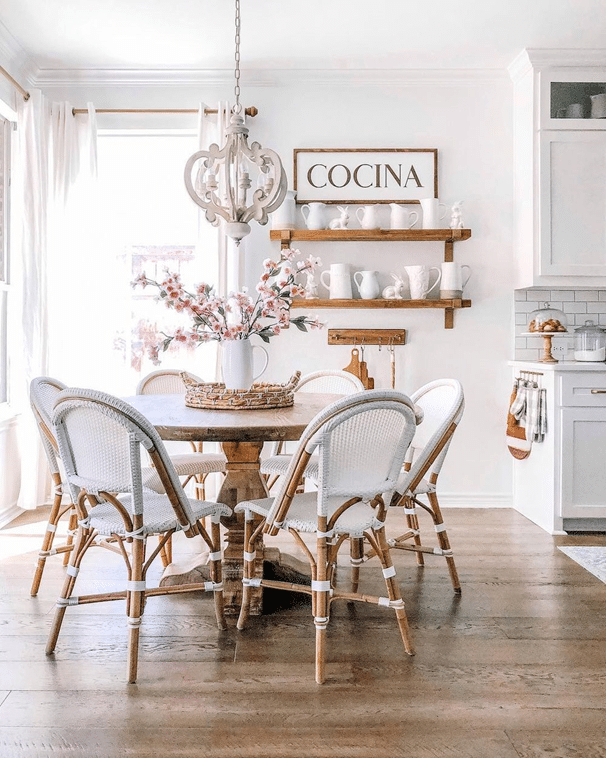 French Bistro Chair and Wooden Table