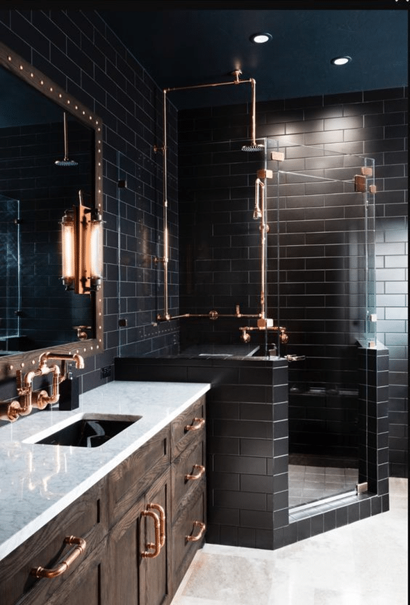 bathroom with dark tinge