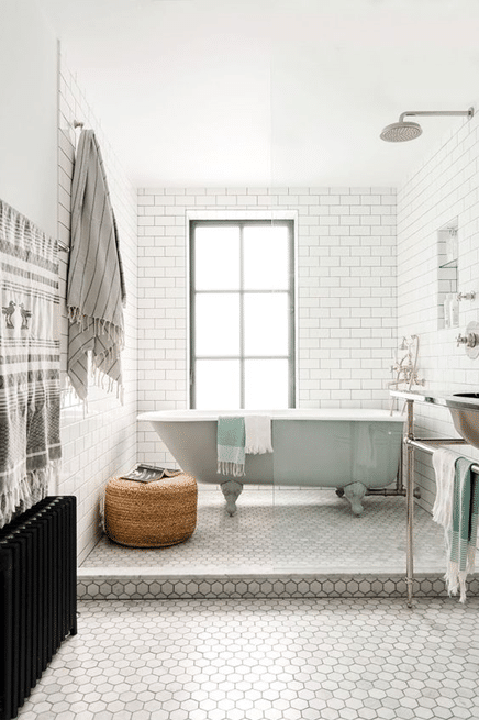 light bathroom with a dark texture 