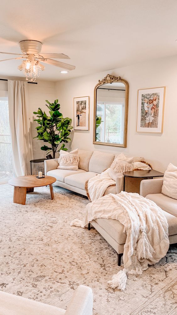 warm beige living room