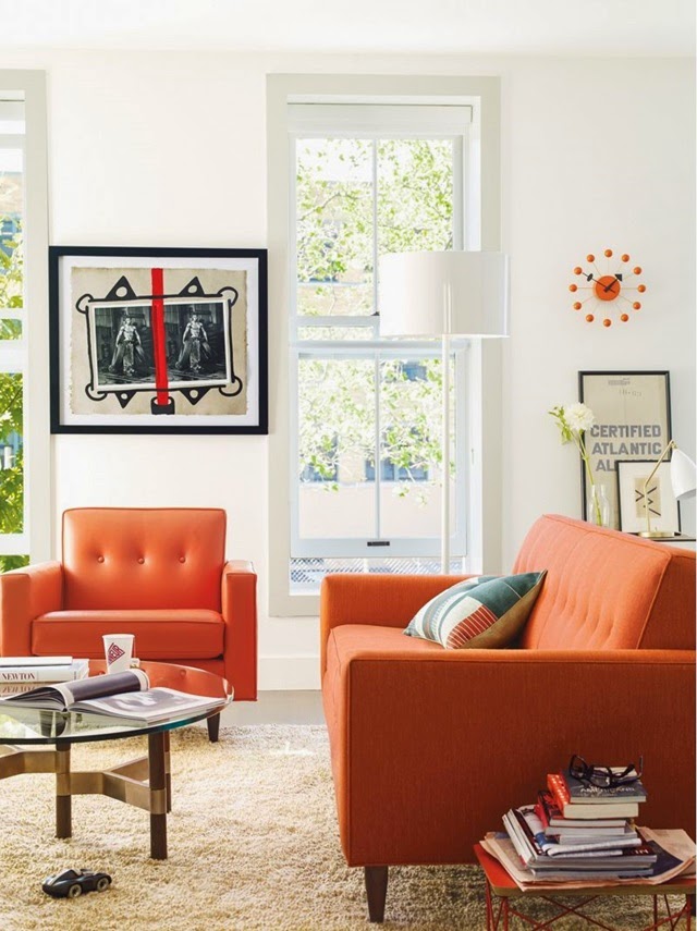 Bright Orange Sofa