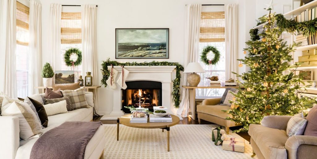 Neutral tones are all the rage in farmhouse winter decor