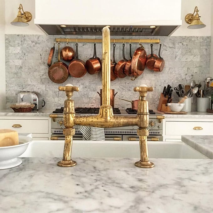 Brass Pot Filler & Kitchen Hardware