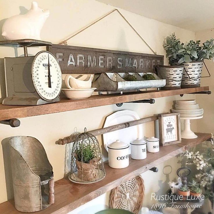 Reclaimed Shelving farmhouse decor ideas