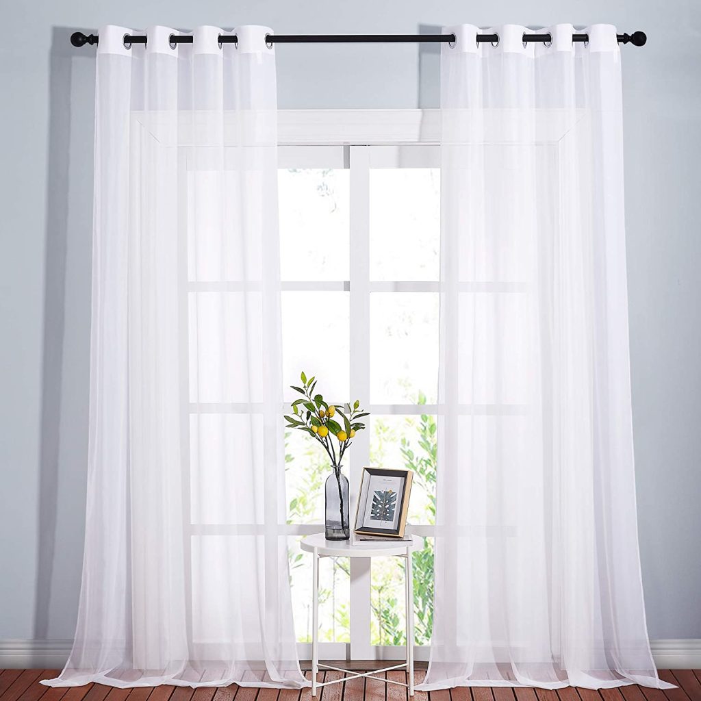 Sheer White Curtains farmhouse decor ideas