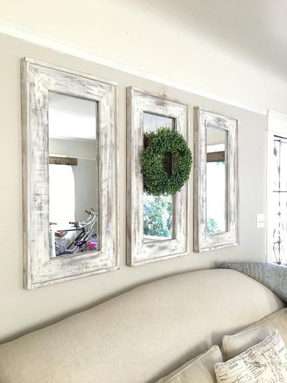 Wall of Mirrors farmhouse decor ideas