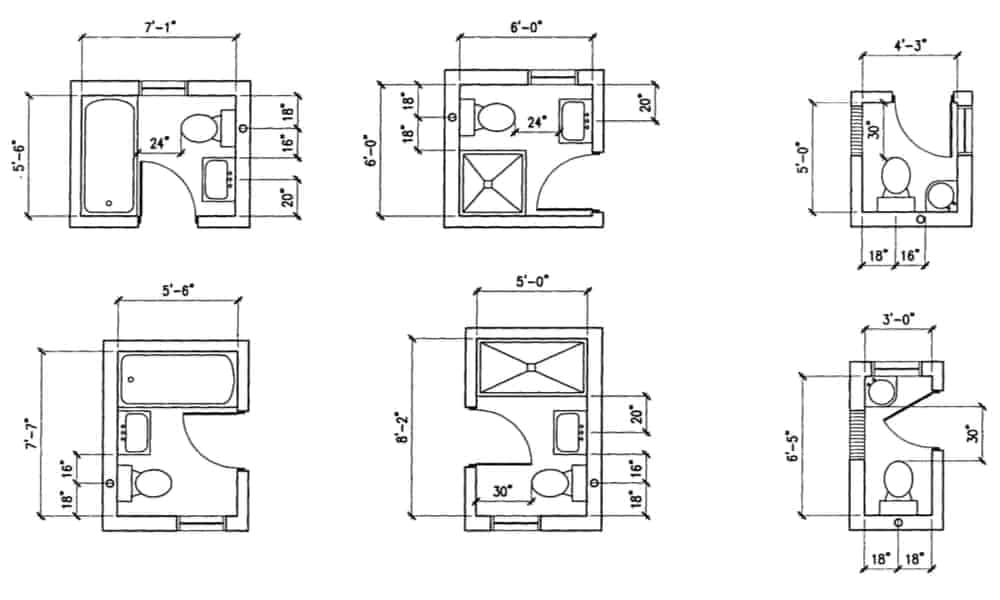 Bathroom Layouts Dimensions