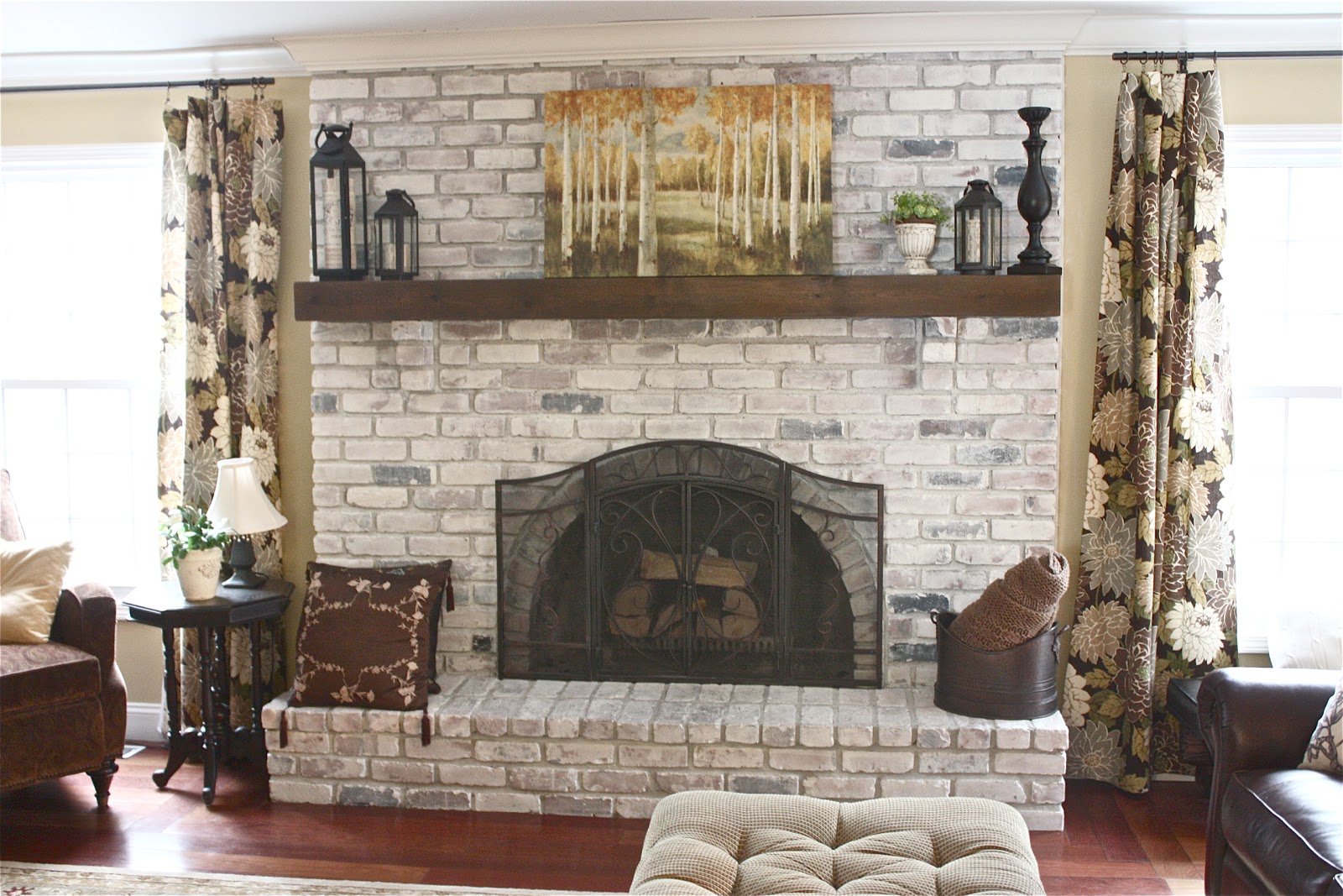 How To Whitewash A Brick Fireplace