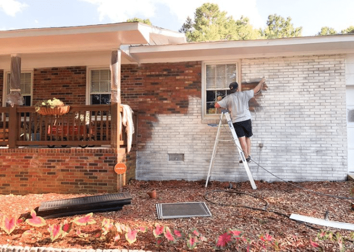 Applying Limewash on The Bricks