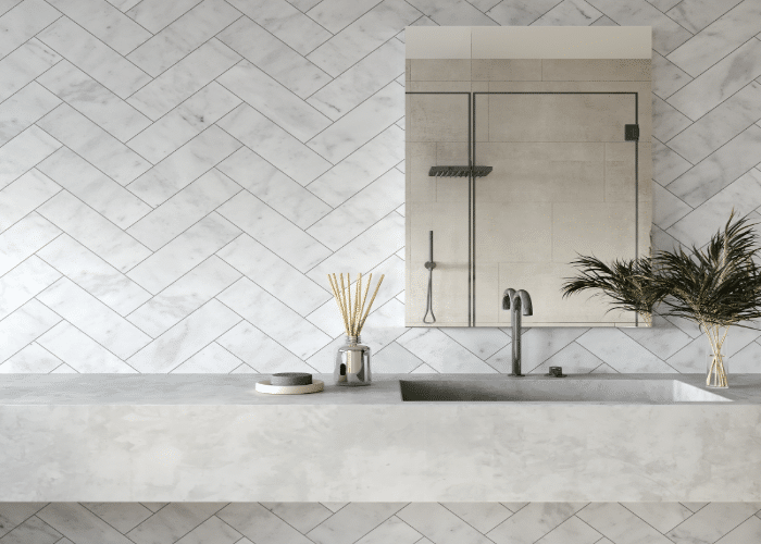 Marble Herringbone