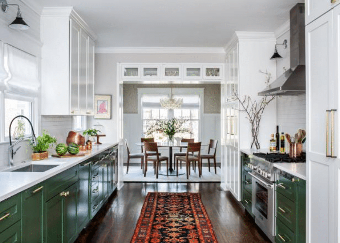 Galley Kitchen Layout With Dining Section