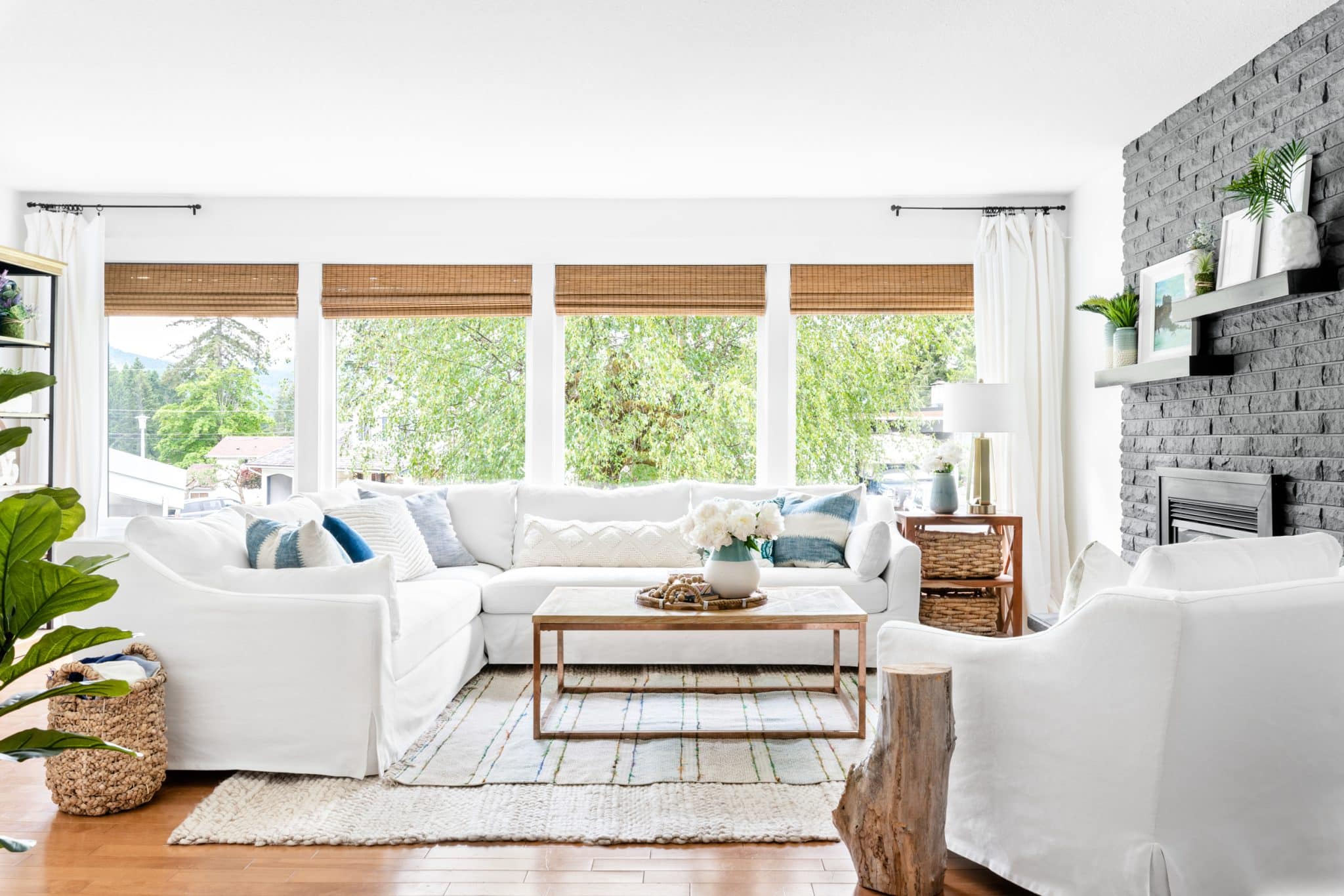 White Slipcovered Sofa