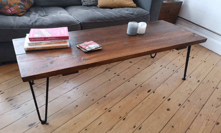 Boho Coffee Table with Hairpin Leg