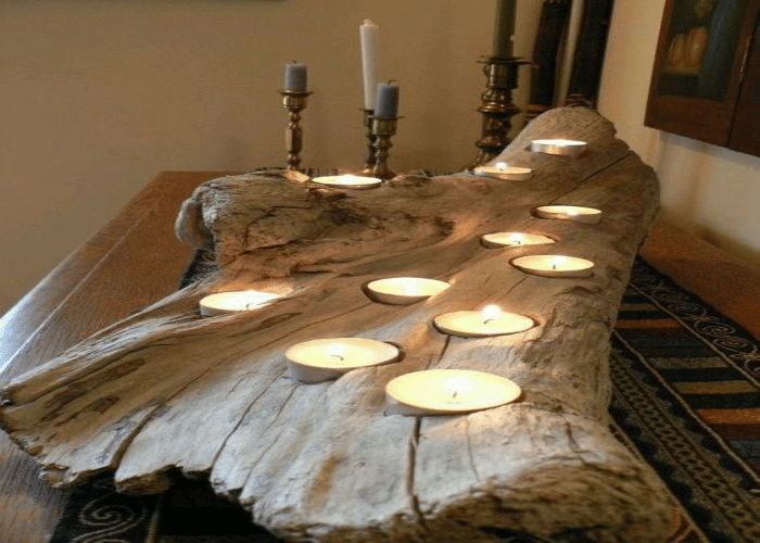 Driftwood Candle Holder