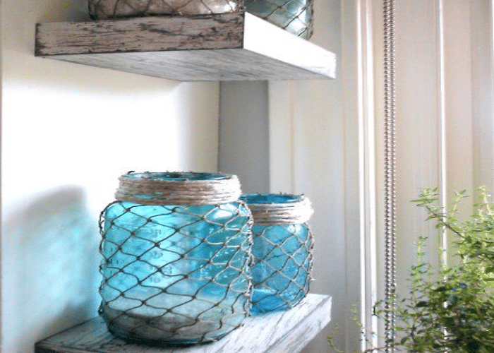 Fishermen Net with Mason Jars