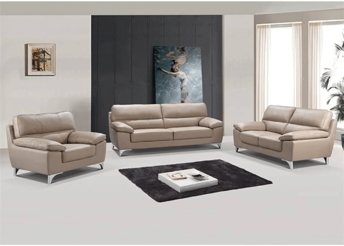 Light Beige Leather Sofa