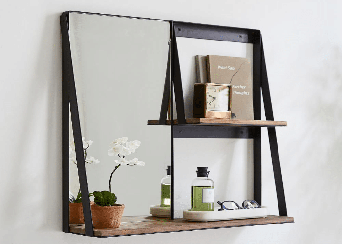  Mirror with Shelves and Hook