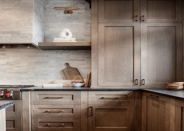 Soften White Cabinetry with Wood and Marble