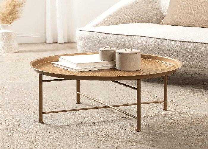  The Metal Top Boho Coffee Table