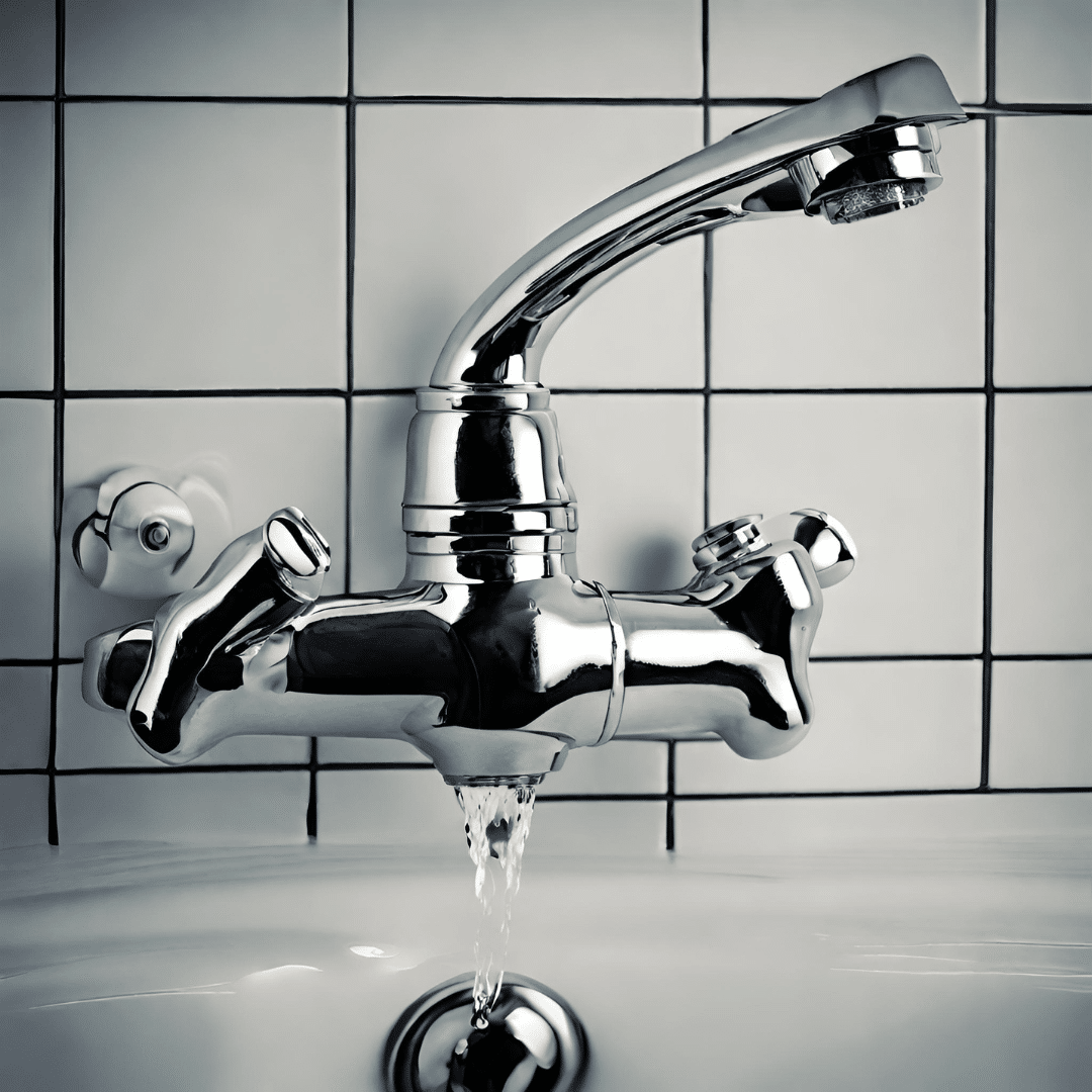 A faucet with running water Description automatically generated