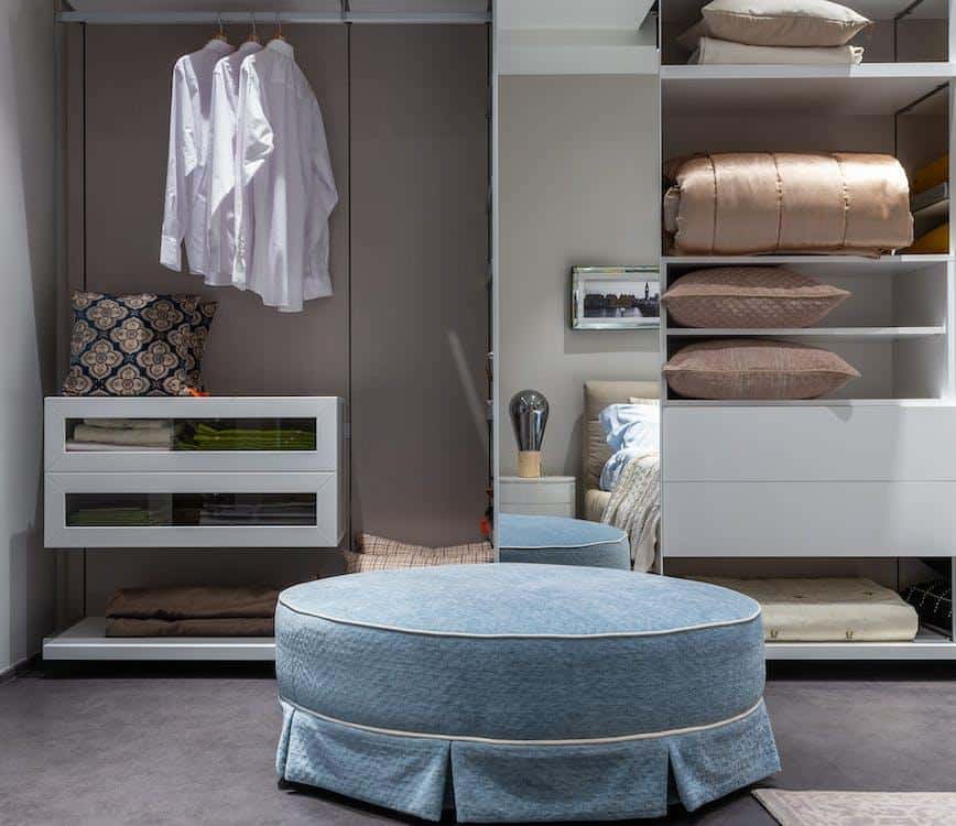 Free Pouf near opened closet near Stock Photo