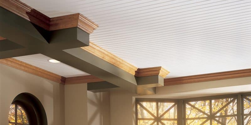 Beadboard as Ceiling for Basement