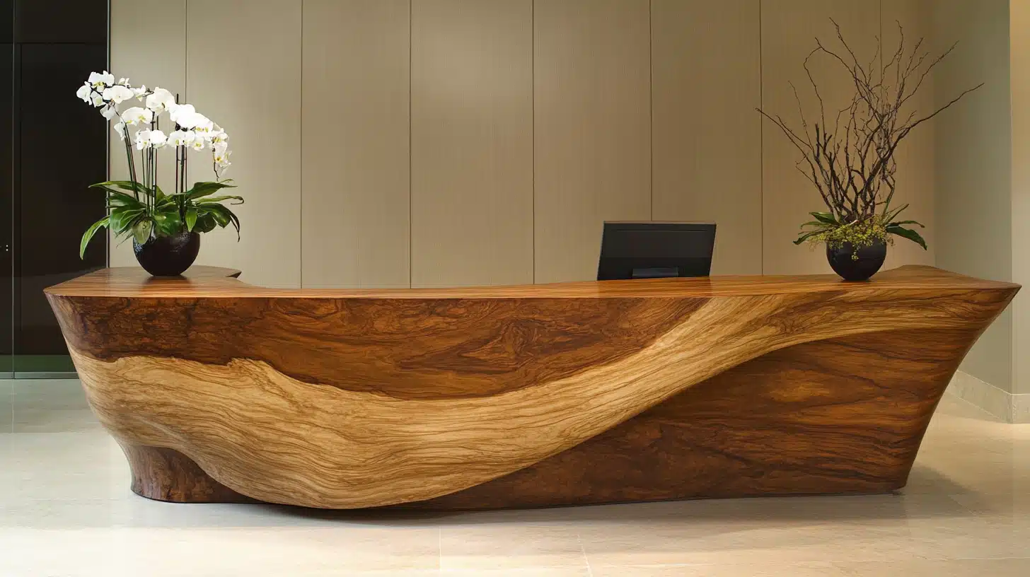 Crafting Elegance: The Beauty of Wood Reception Desks