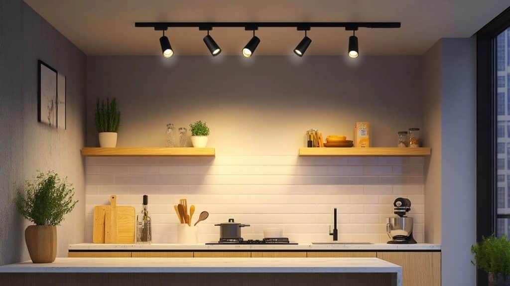 Track Lighting with Adjustable Heads