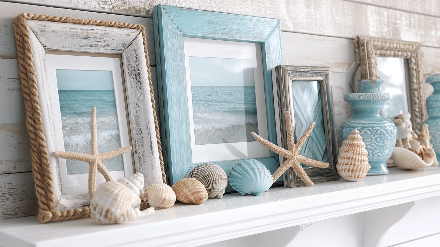 Beach-themed picture frames