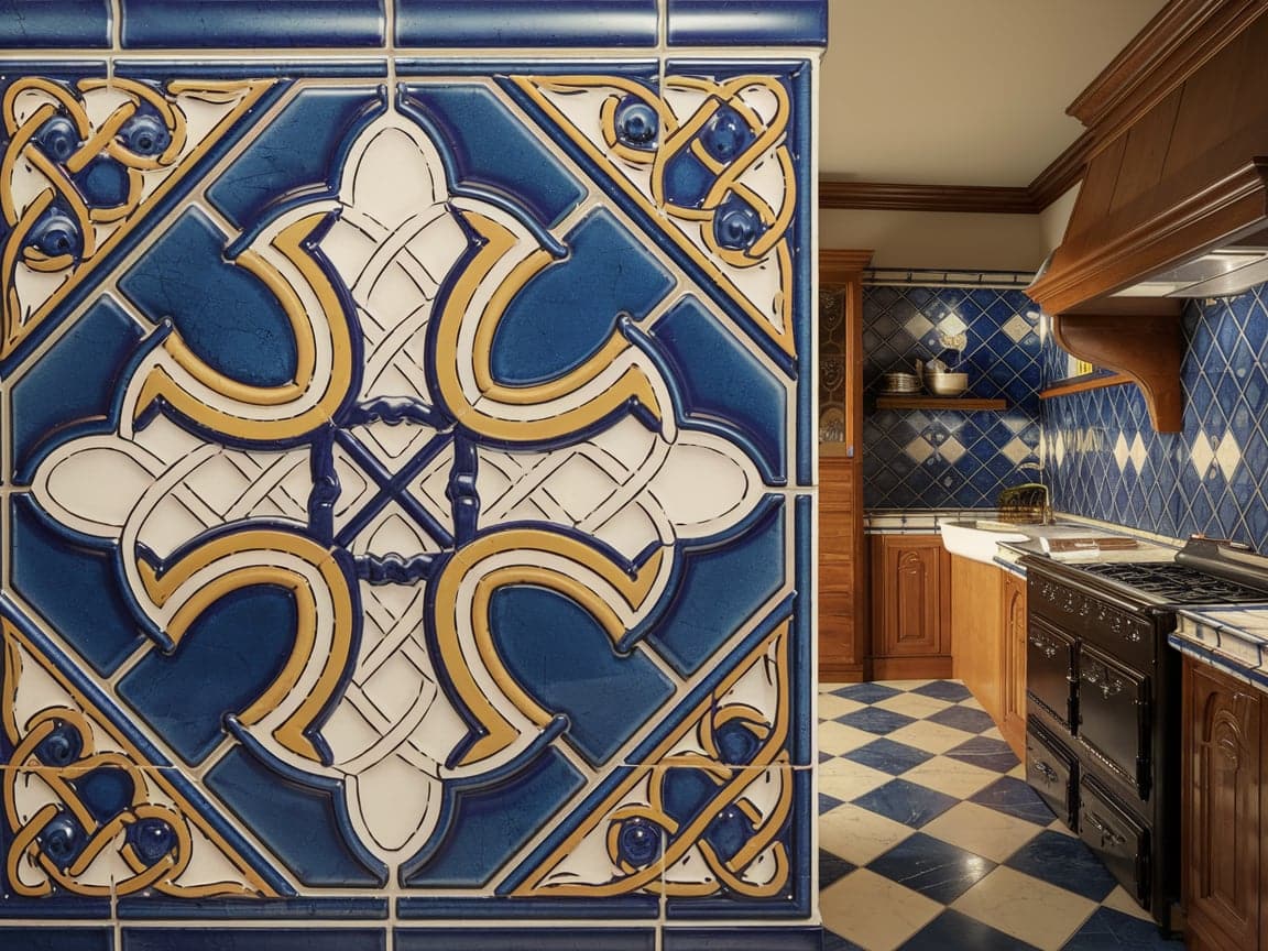 Decorative Cross-Patterned Tile