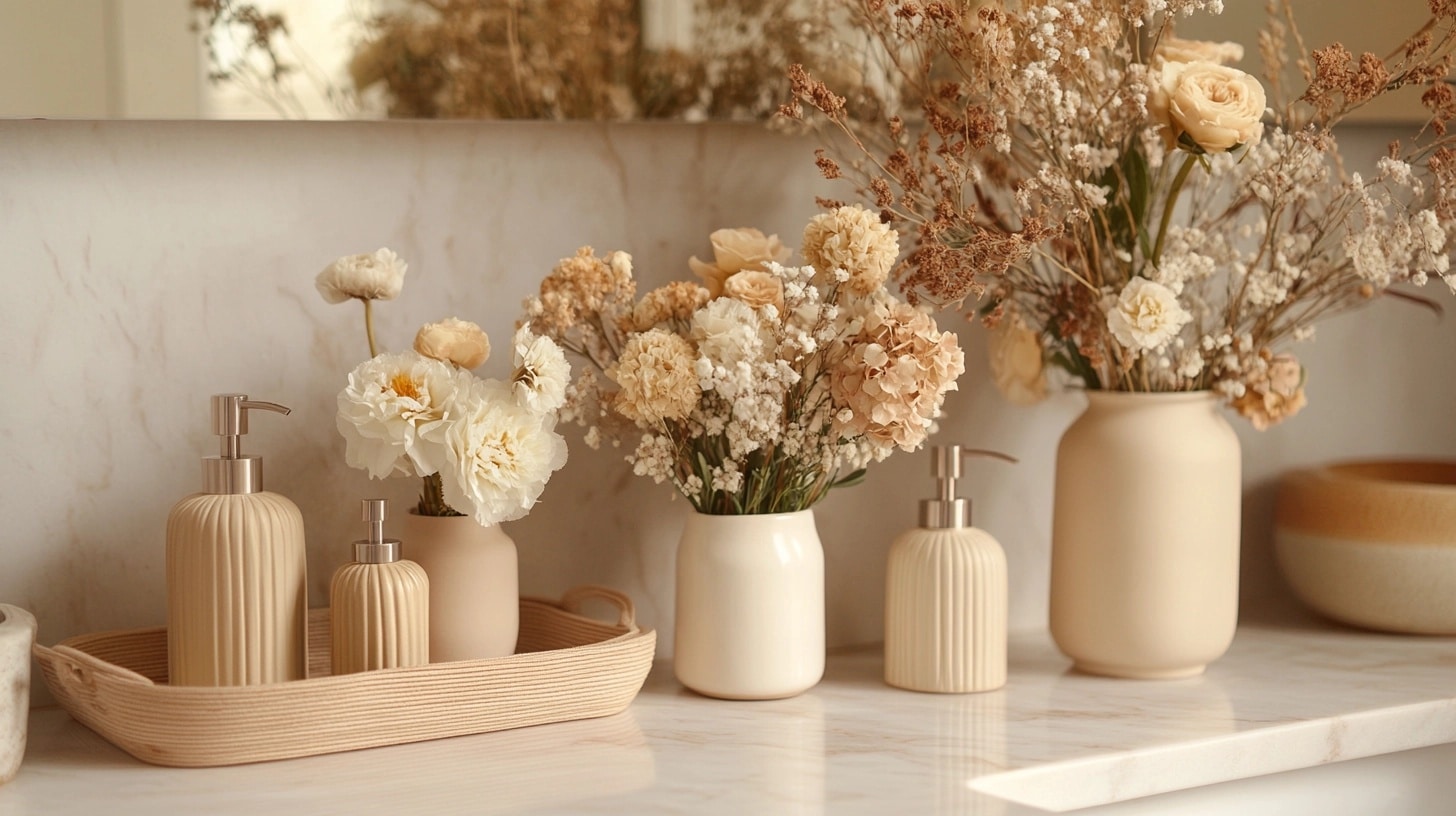 Decorative Vases with Faux Flowers