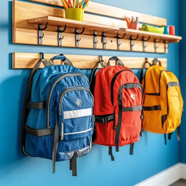 Double Row Hooked Backpack Storage