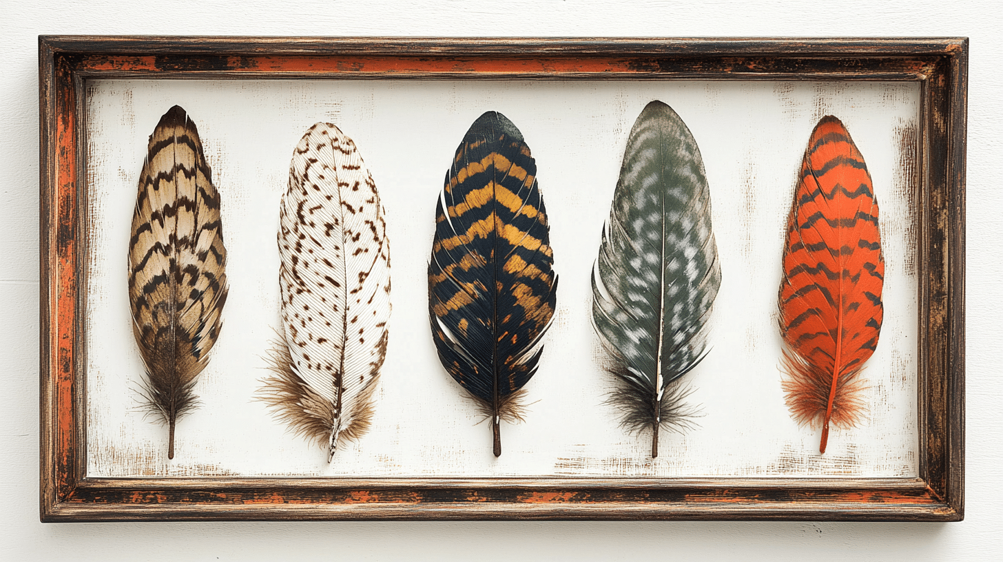 Framed Feather Collage