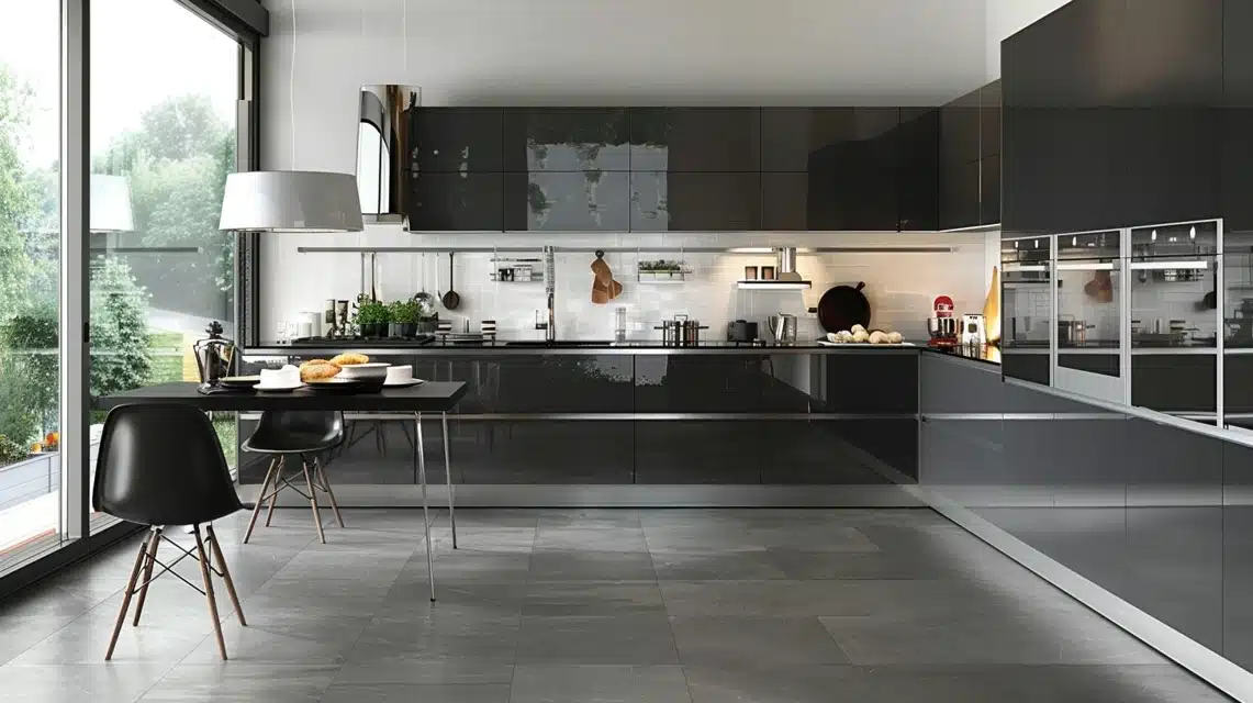 Grey Tiles Kitchen