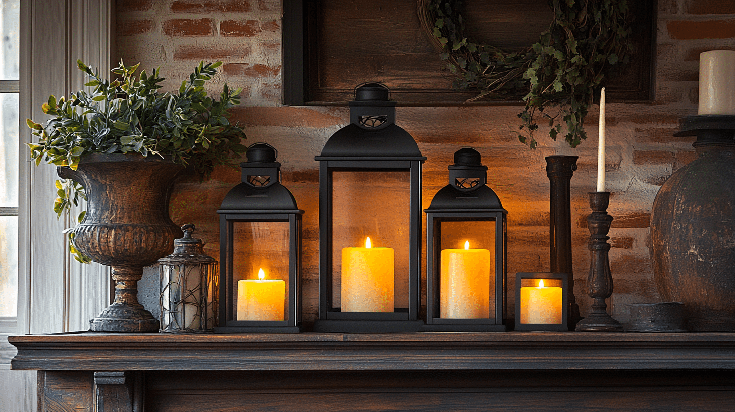 Lanterns with flameless candles