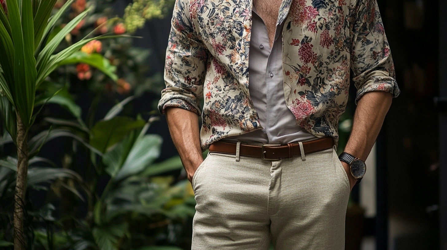 Linen Pants with a Floral Button-Down