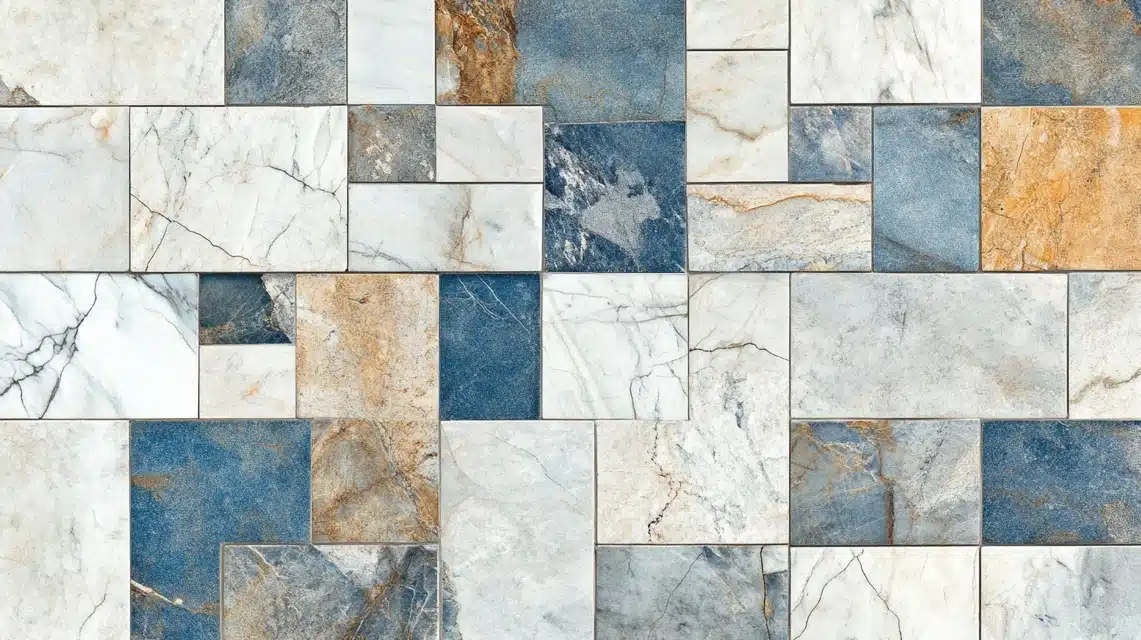 Mixed Marble Tile Sizes