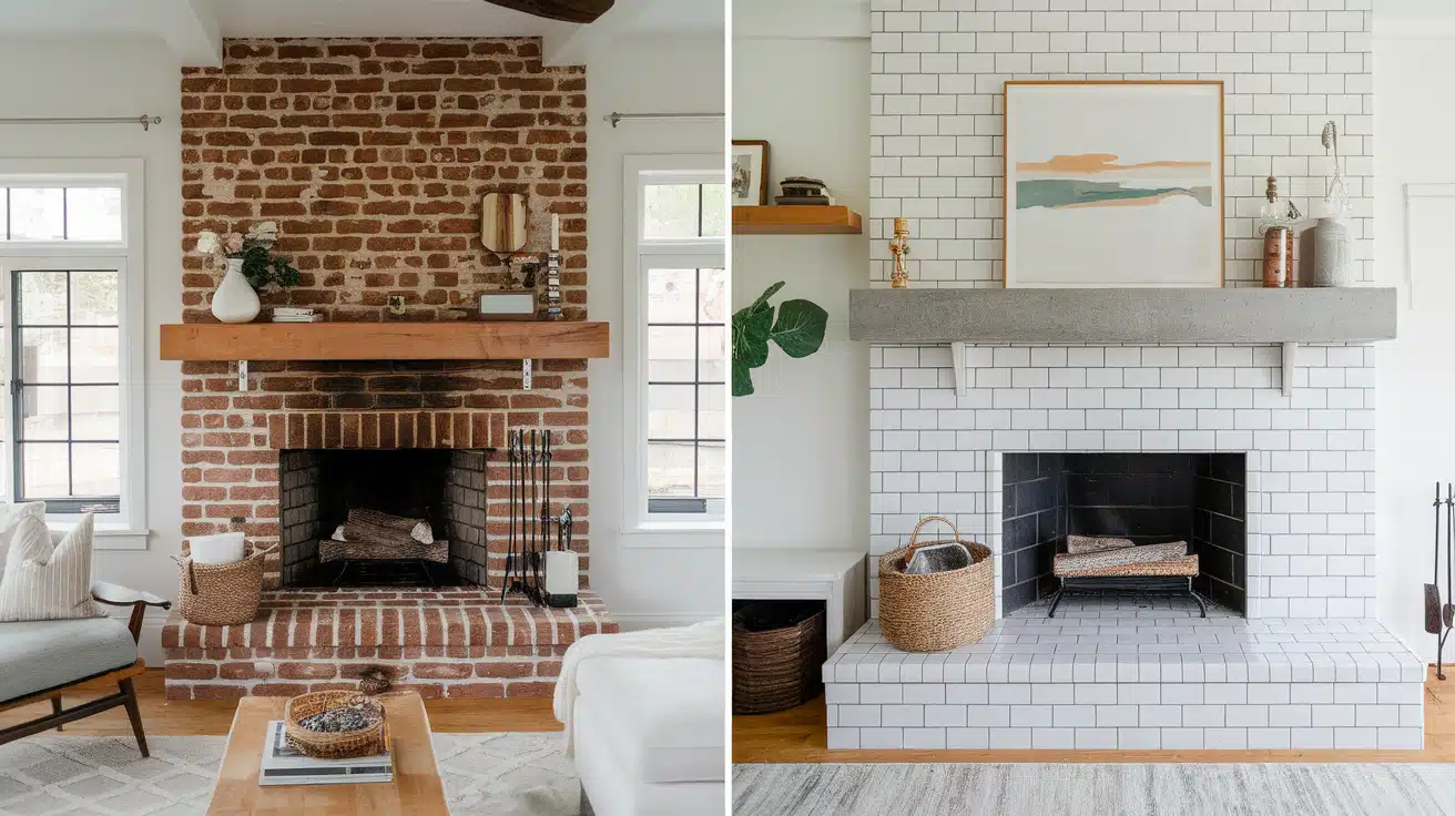 Modernize Your Brick Fireplace with Tile