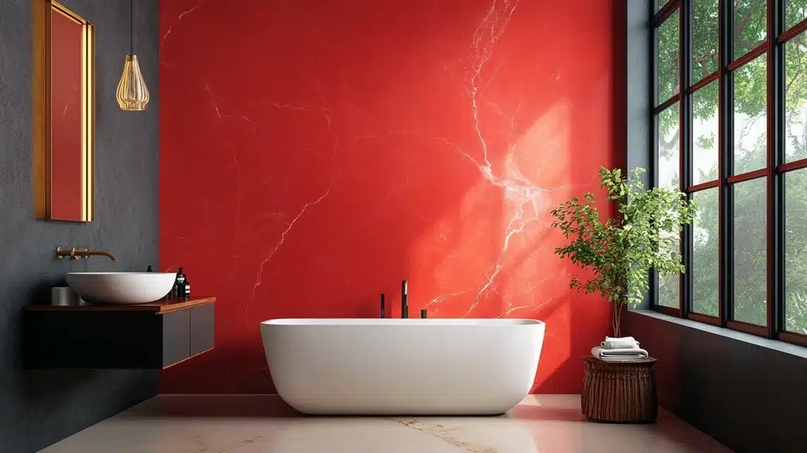 Red Marble Bathroom