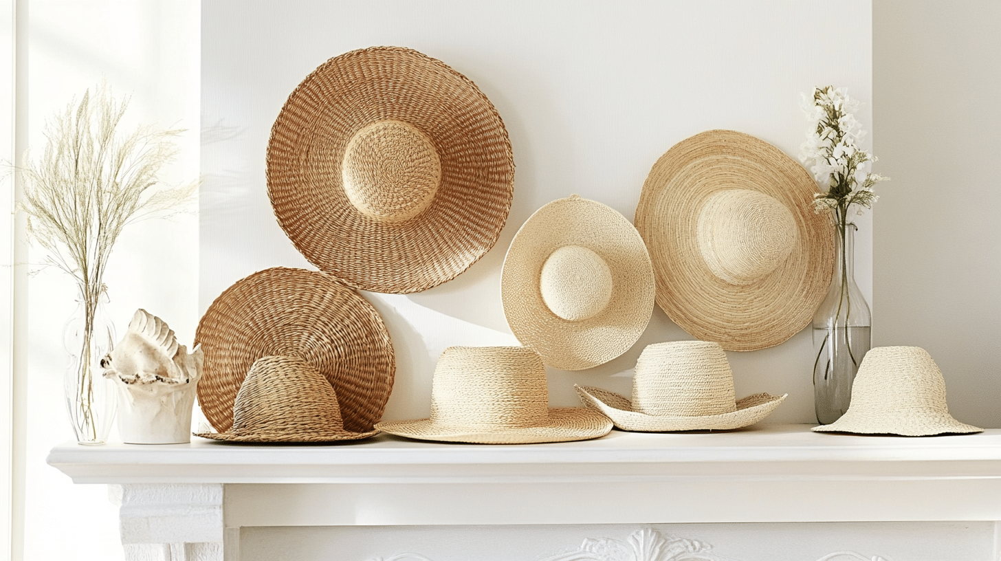 Straw hat wall display