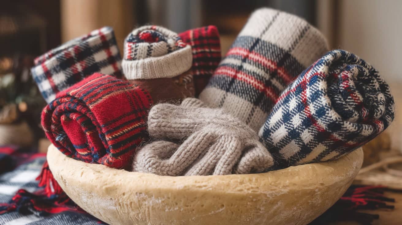 Warm Knit and Plaid Accents