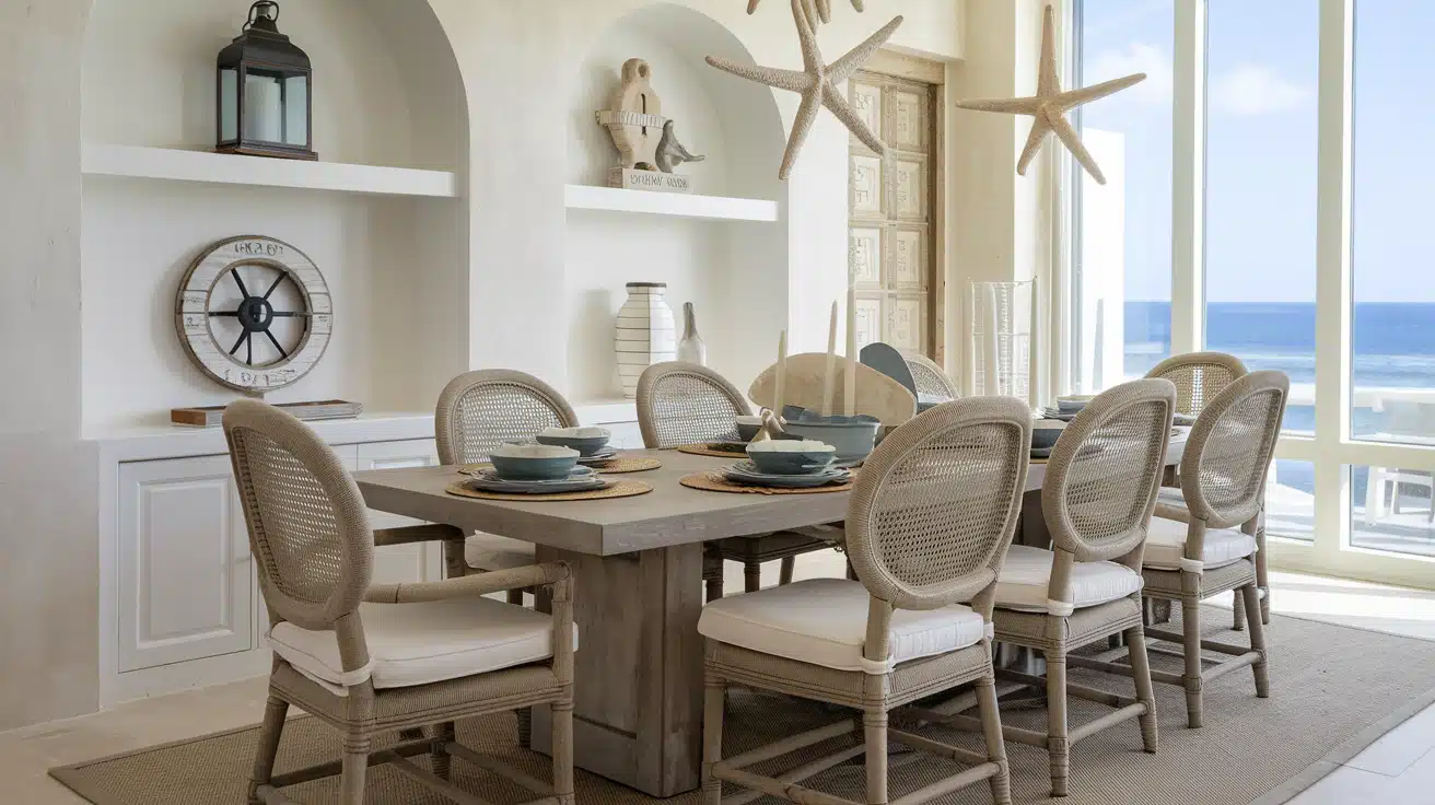 beachy coastal dining room