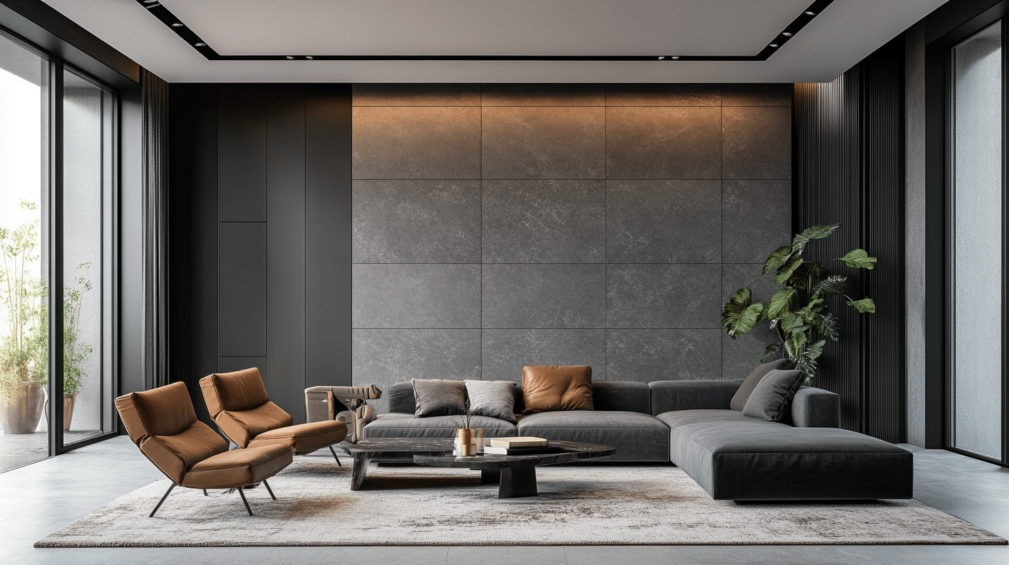 simple wall tiles design for living room