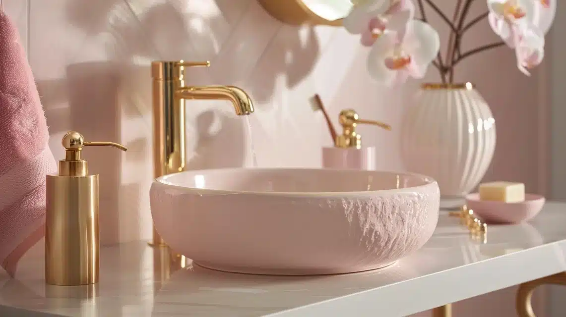 Consider Pink and Gold Accents