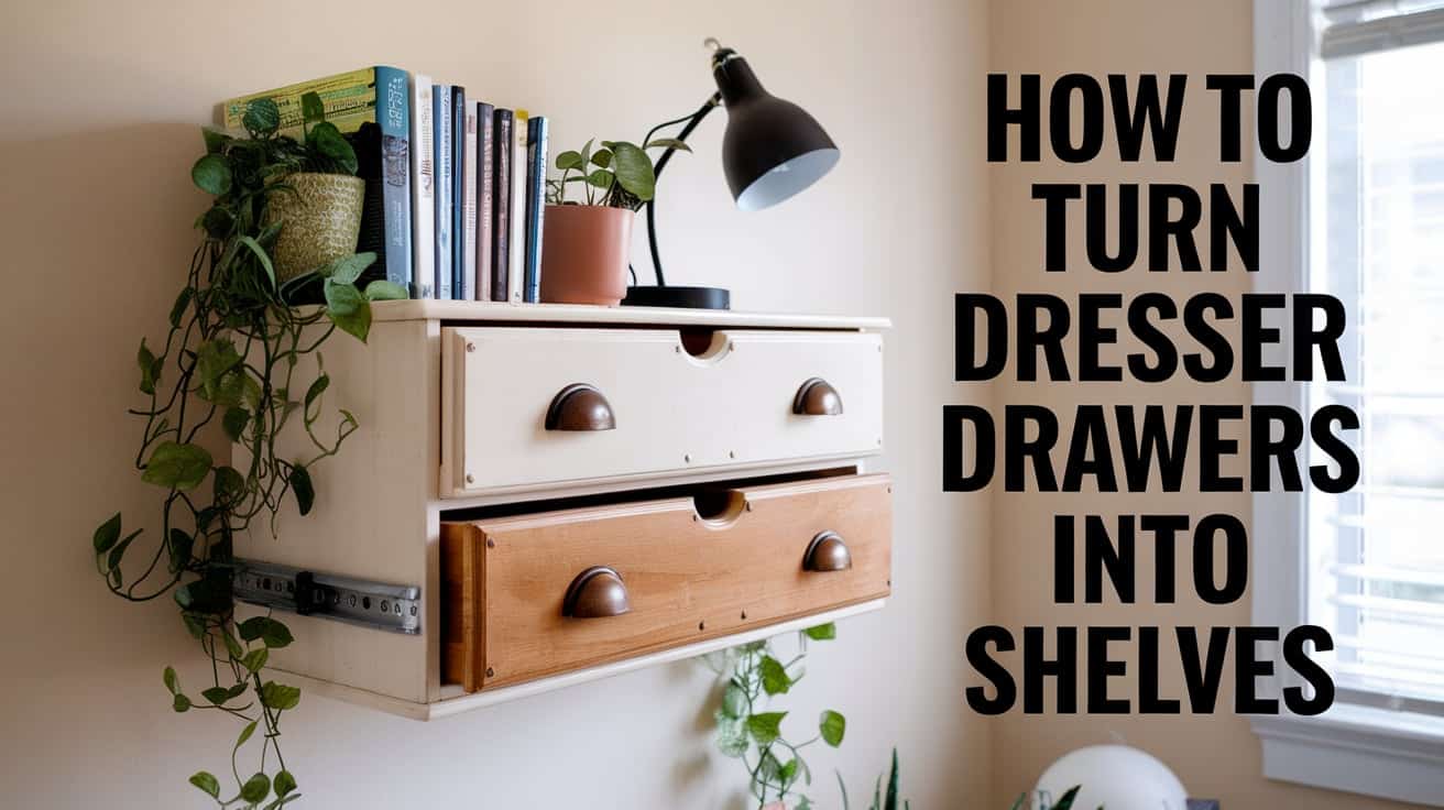 Convert Dresser Drawers into Stylish Shelving