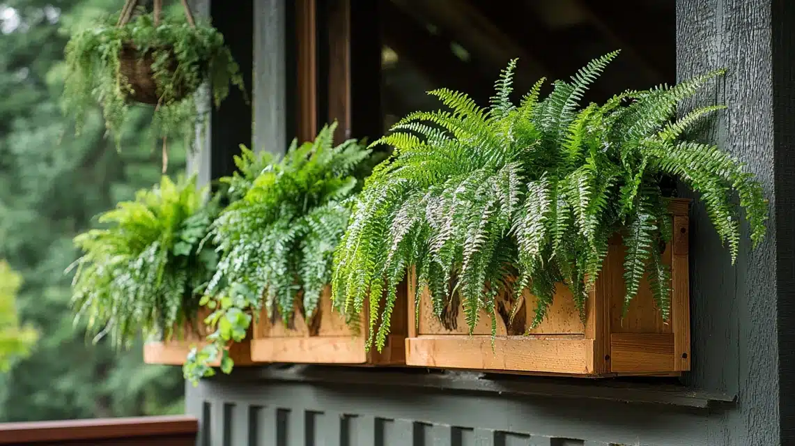 Fern-Filled Window Boxes