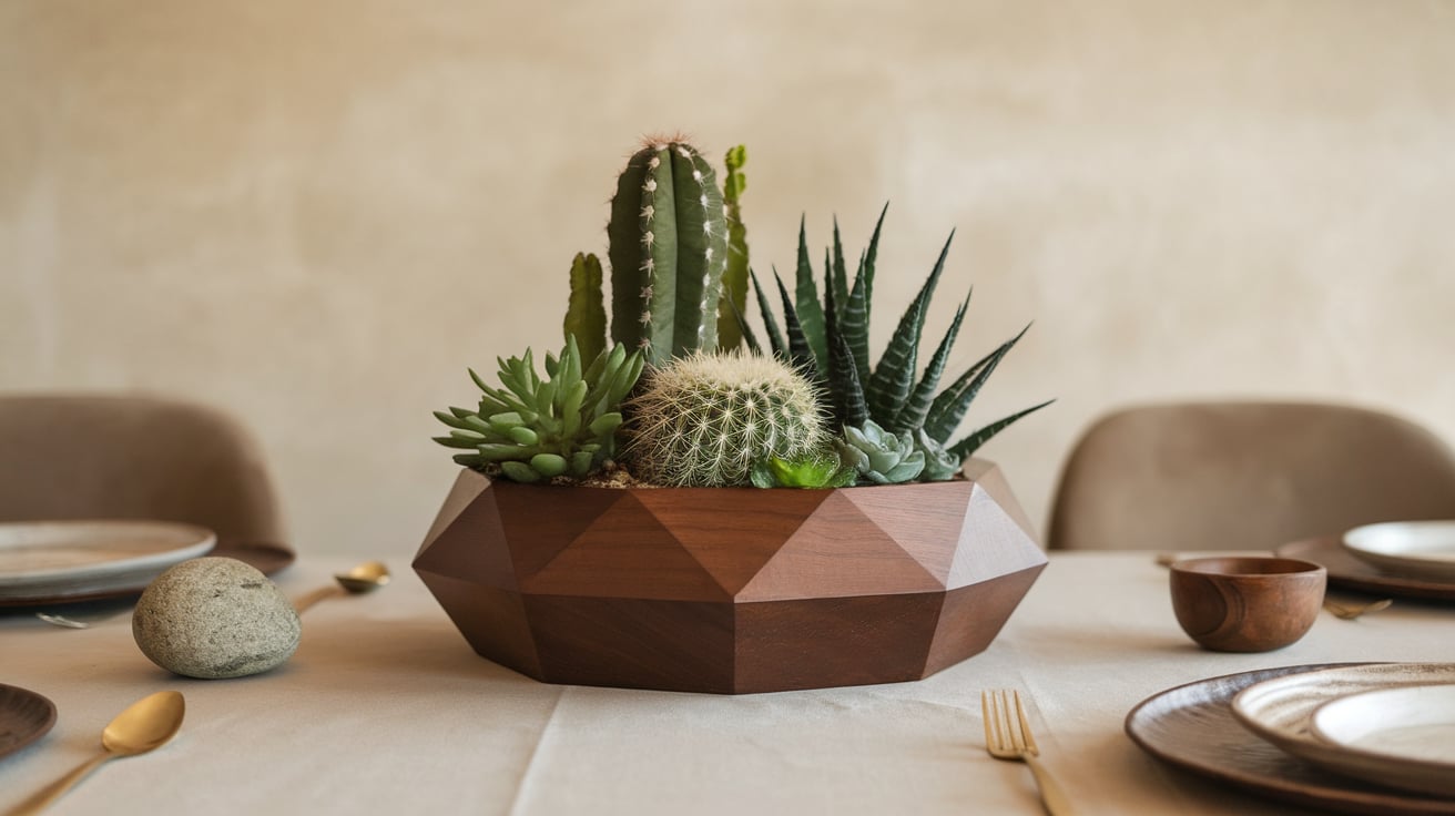 Geometric Wooden Planter