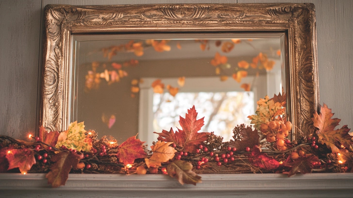 Mirror and Leaf Border