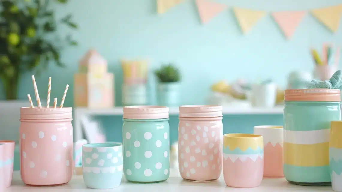 Painted Mason Jar Organizers